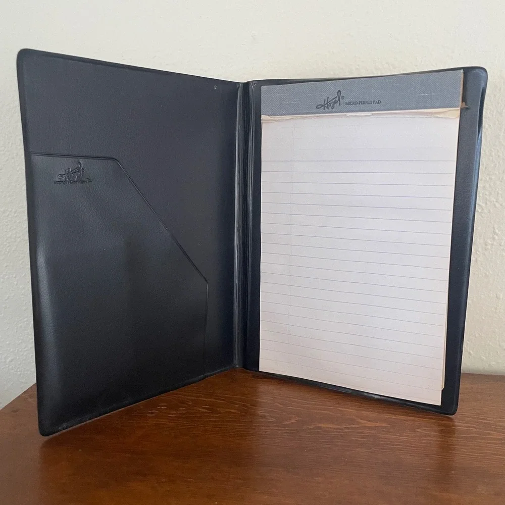 VTG Hazel USA Chetco Federal Credit Union Faux Leather Folder NotePad Holder 6x8